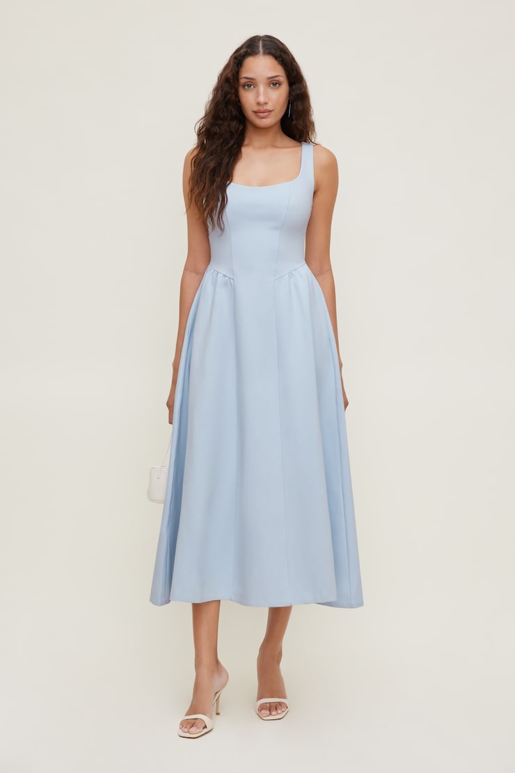Irina Ponte Midi Dress - Dynamite - Blue - Women Clothing