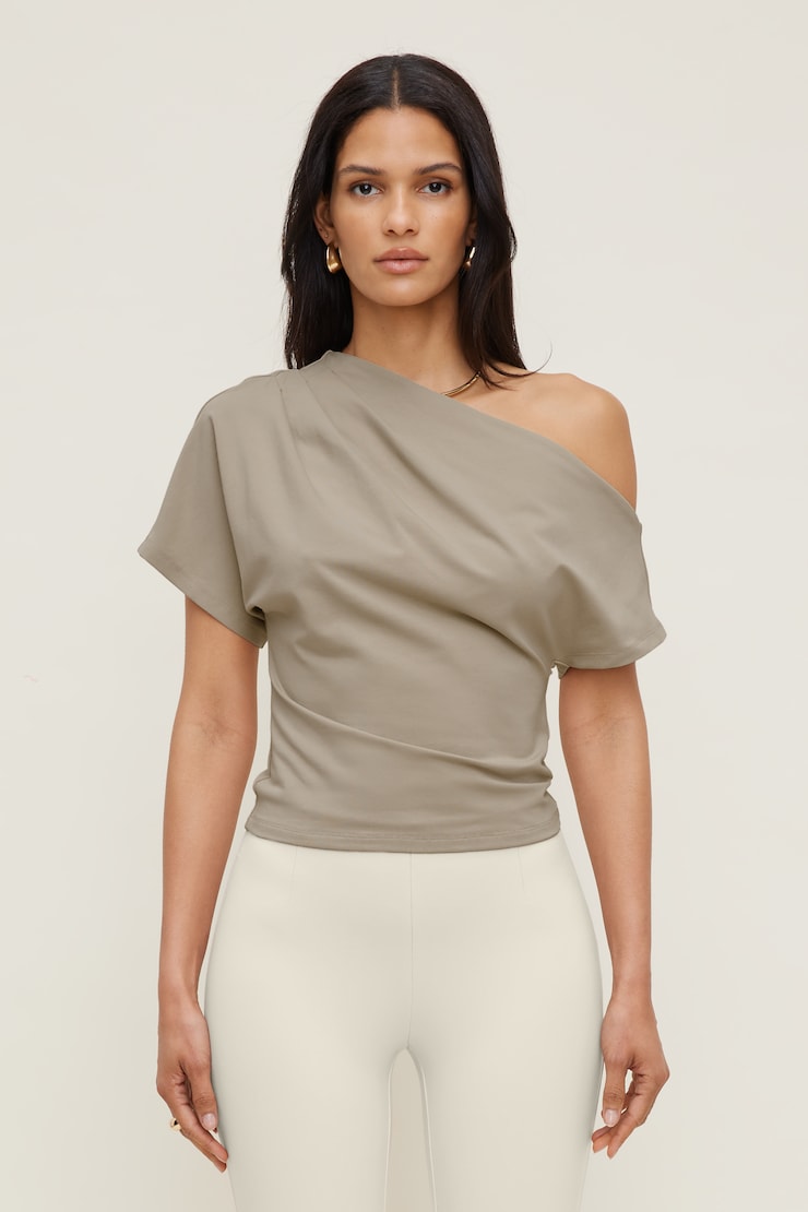 Fitted Drop Shoulder Cardigan Beige | Dynamite