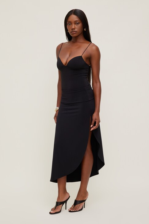 ossie clark black dress Ossie Clark, 70s black crepe wrap over dress