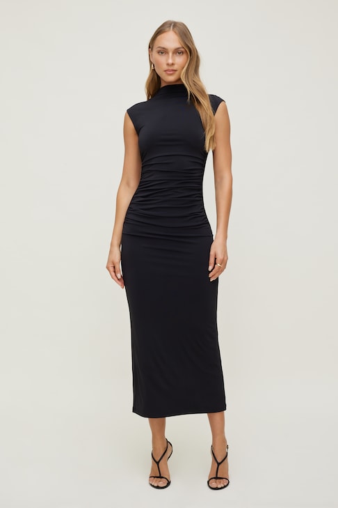 Sculpt Open Back Maxi Dress Black | Dynamite Sculpt Open Back Maxi Dress Black | Dynamite