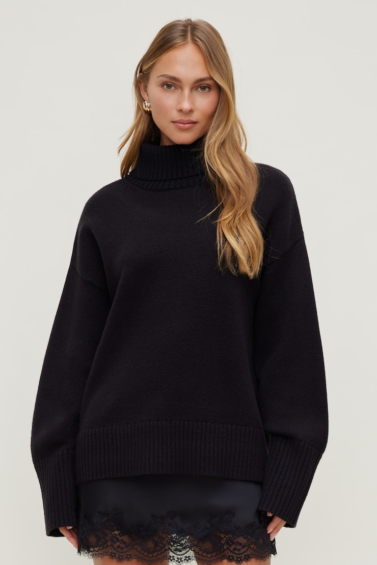 Evy Turtleneck Sweater Jet Black large