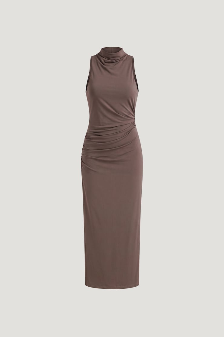 Willow Sculpt Maxi Dress Peppercorn Brown large