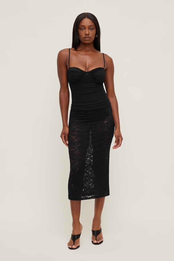Monet Mesh Top Jet Black large