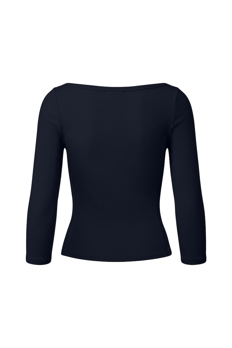 SnatchRib 3/4 Sleeve Top, Naughty Navy Blue, large