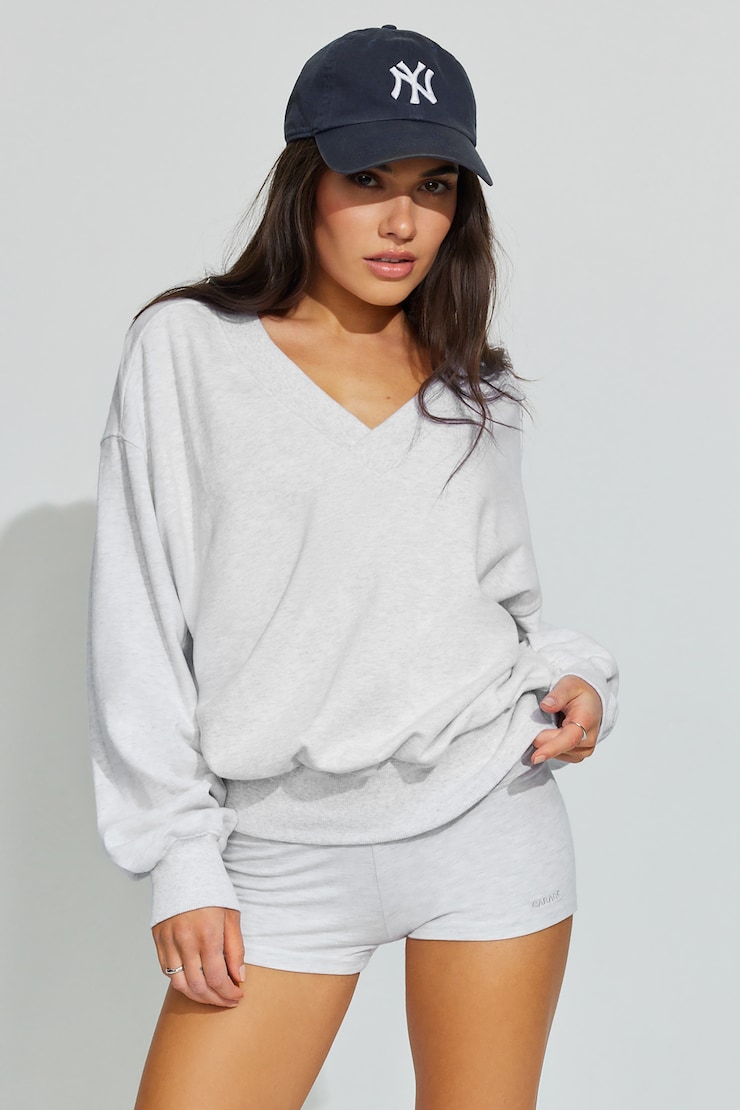 SoftTerry™ Oversized V-Neck Sweatshirt