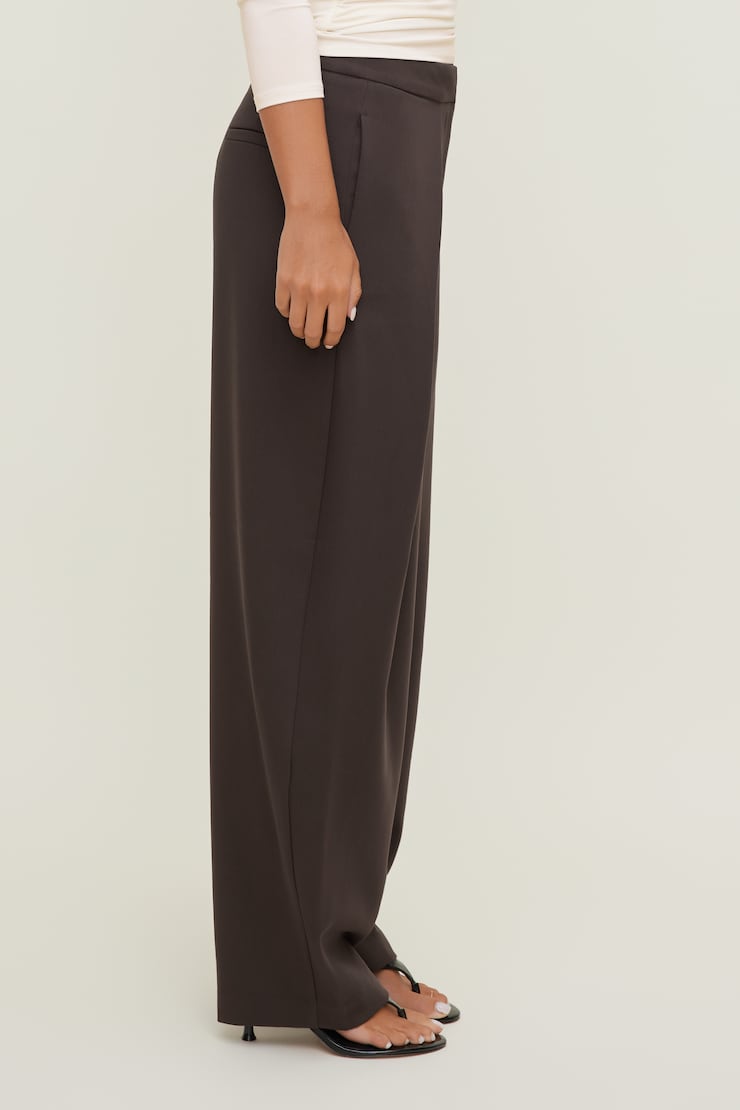 Simone Barrel Leg Pants Java Brown large