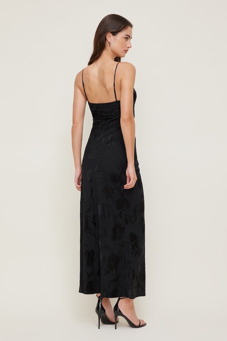 Jacquard Bustier Maxi Dress Jet Black large