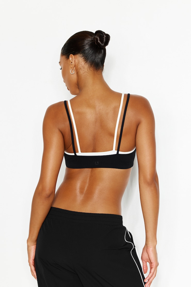 Active Double Layer Bra, Jet Black/Snow White, large