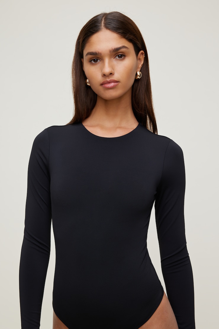 Sculpt Crewneck Bodysuit Jet Black large