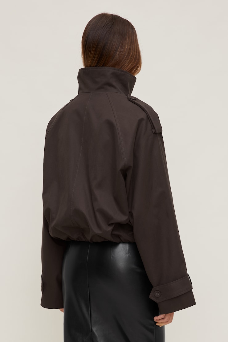 Siena Trench Bomber Jacket Java Brown large