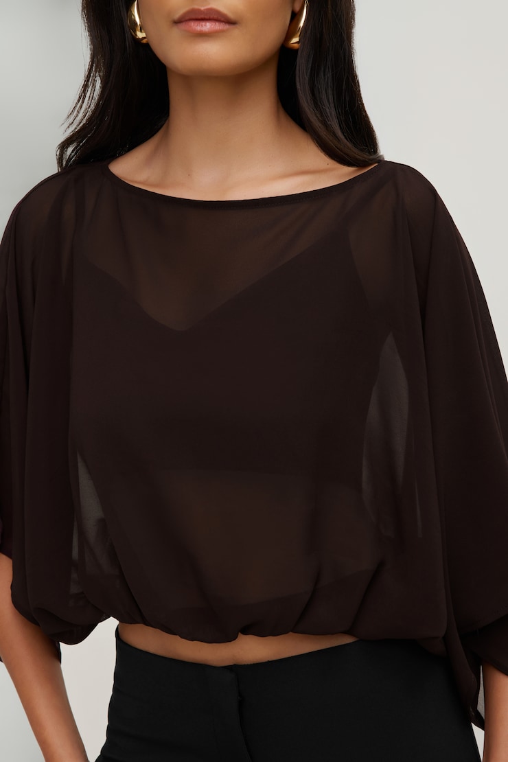 Bubble Cape Top Cherry Lacquer Burgundy large