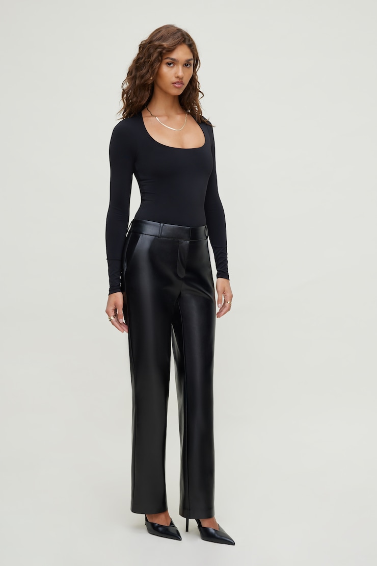 Sculpt Square Neck Bodysuit Jet Black large
