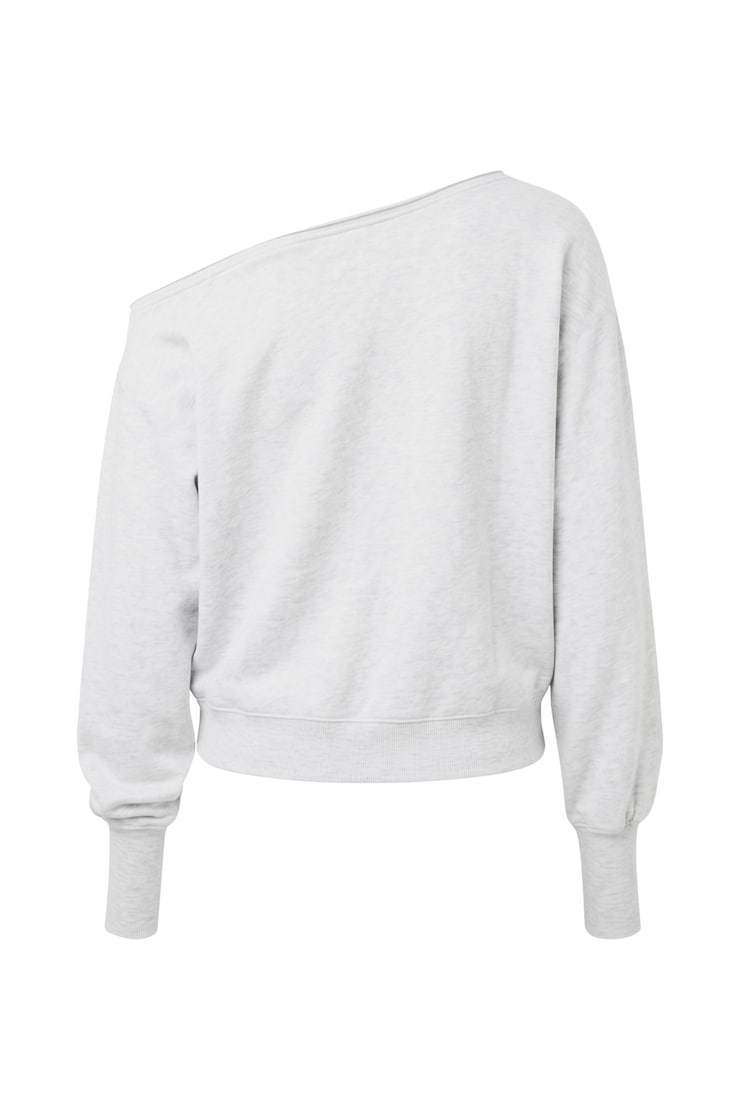 SoftTerry Off Shoulder Sweatshirt, Spring Grey Mix, large