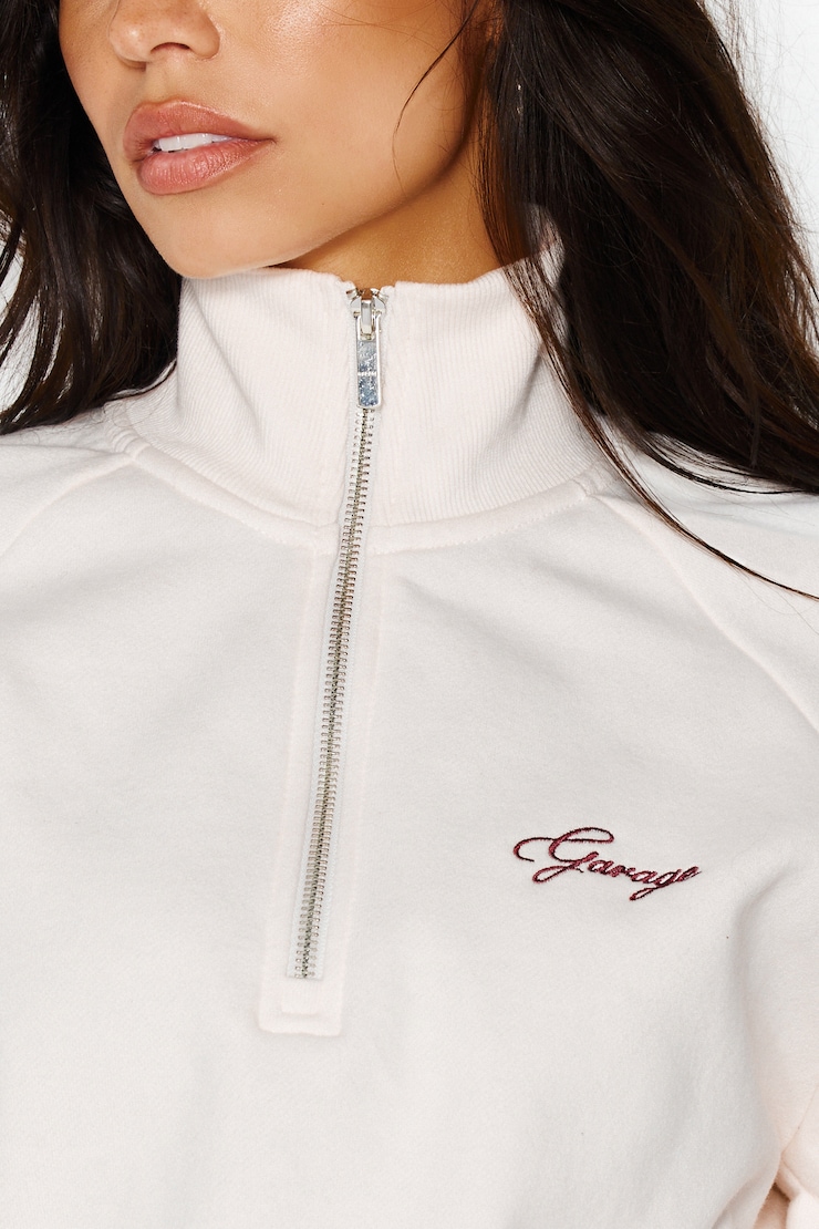 UltraFleece Funnel Half Zip Sweatshirt, Sweet Cream Off-White, large