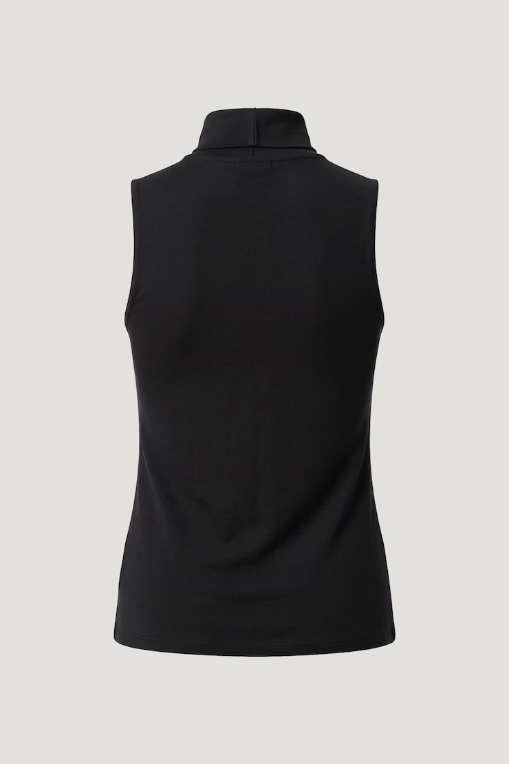 Sleeveless Turtleneck Top Jet Black large