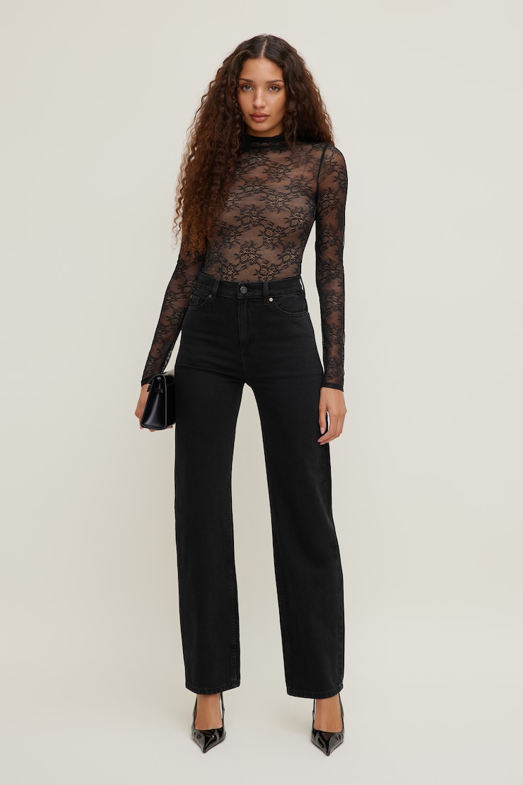 Jaden Lace Bodysuit Jet Black large