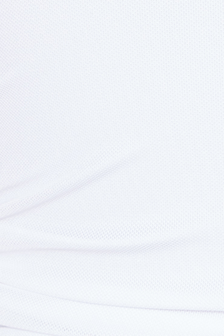 Plunge Ruched Tie Mesh Top, Bright White, large