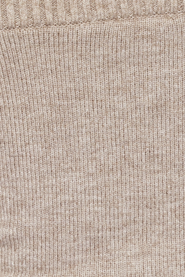 Long Sleeve Off Shoulder Top, Warm Taupe Melange, large
