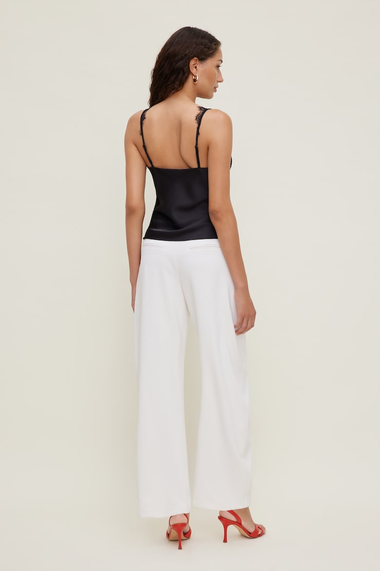Satin Lace Cami Top Jet Black large