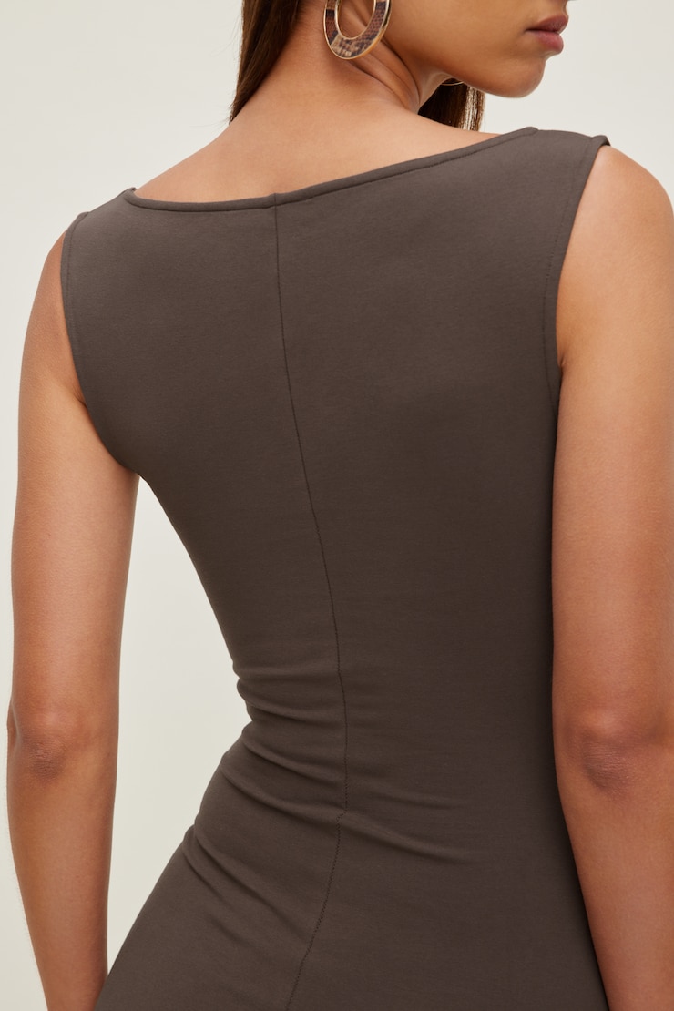 Katia Cotton Mini Dress Light Mocha Brown large