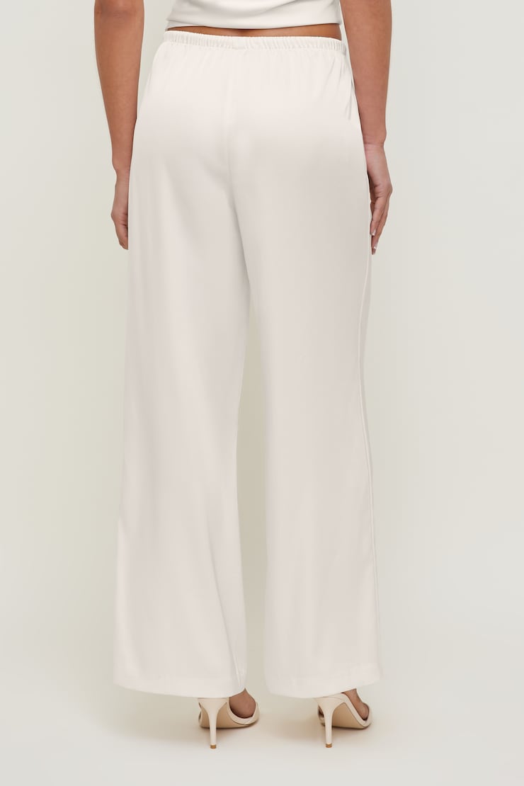 Leo Satin Wide Leg Pants Sea Salt Cream large