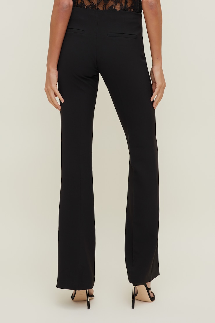 Pantalon Frankie à taille basse et jambe semi-évasée Noir encre large