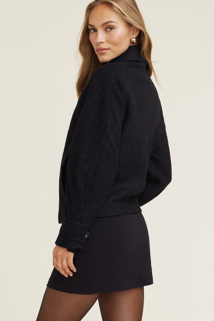 Boiled Wool Jacket Jet Black large