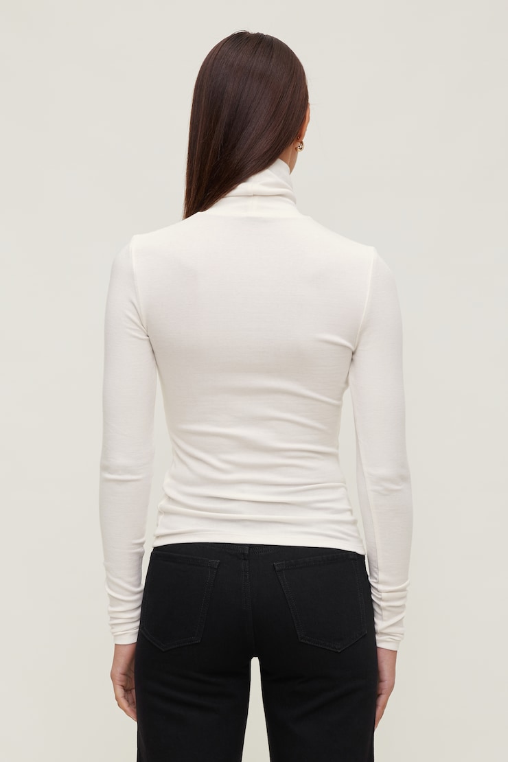 Fitted Turtleneck Top Calming Off White large