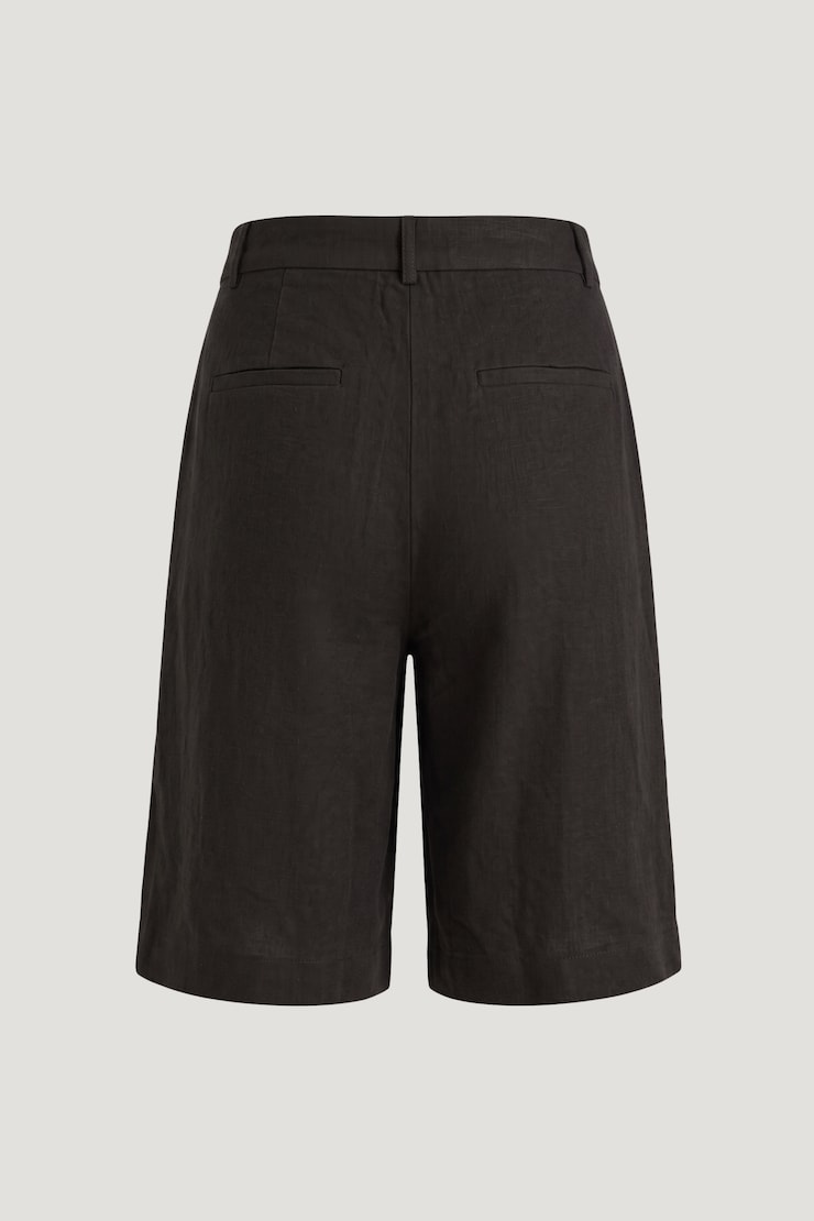 Linen High Rise Bermuda Shorts Chocolate Torte Brown large