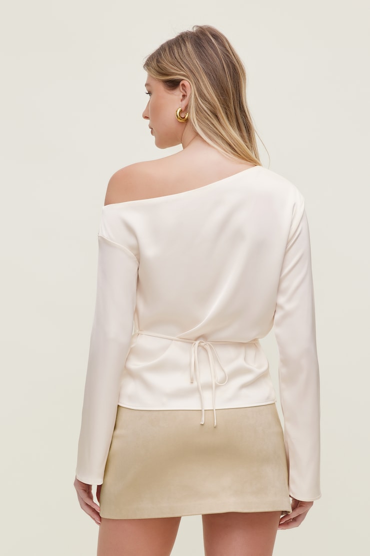 Alexa Satin Blouse Sea Salt Cream large