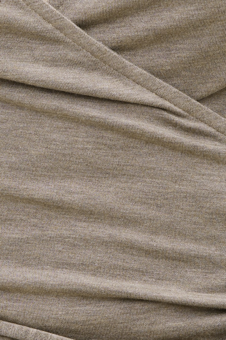 Wrap Long Sleeve Top Chalet Brown Melange large