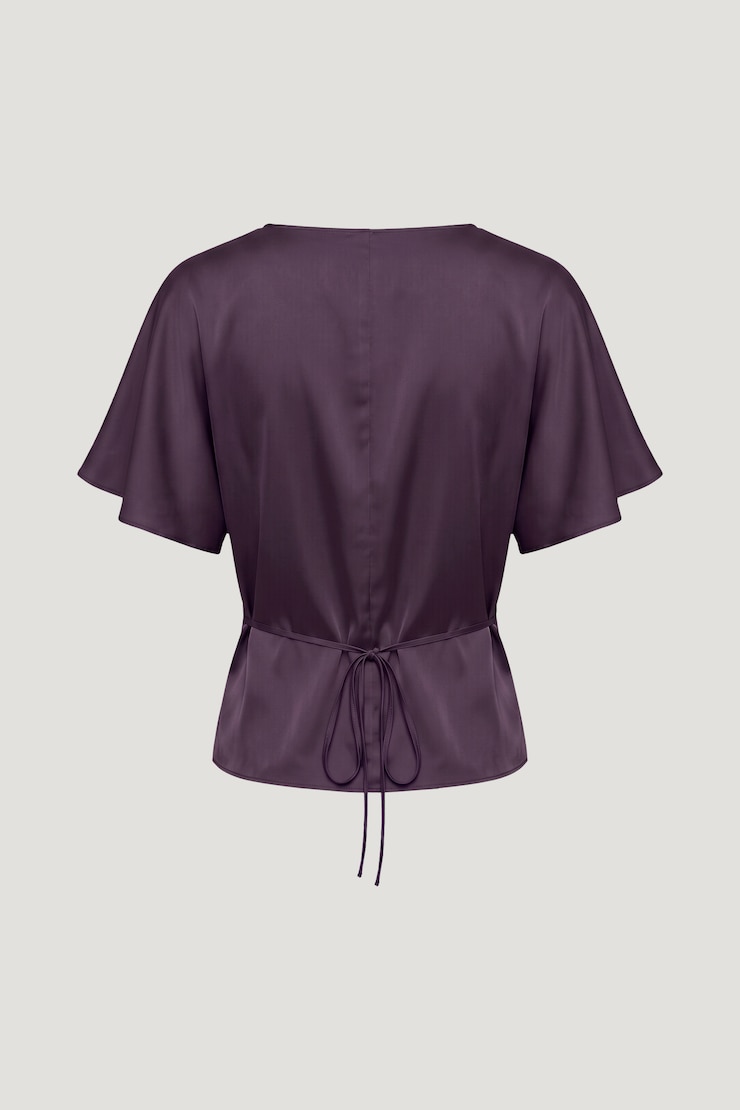 Blouse en satin Farra Mauve prune parfaite large