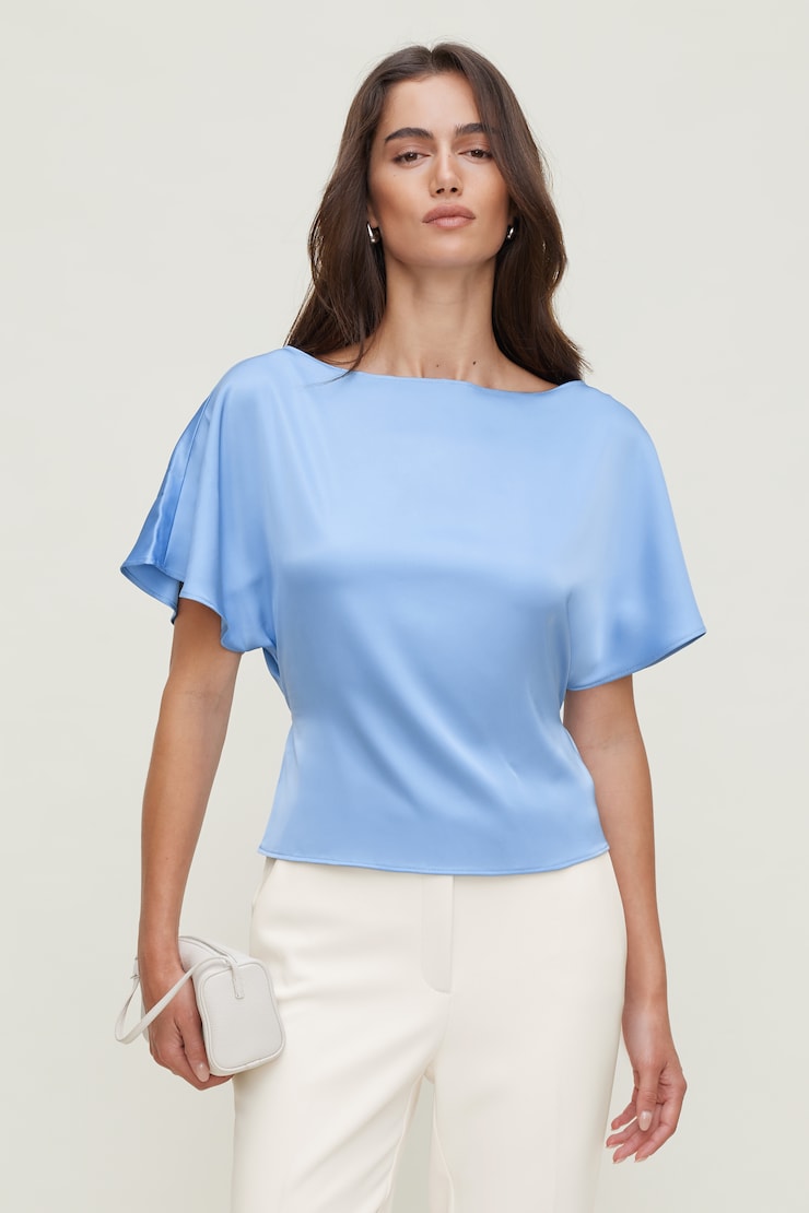 Farra Satin Blouse Bel Air Blue large