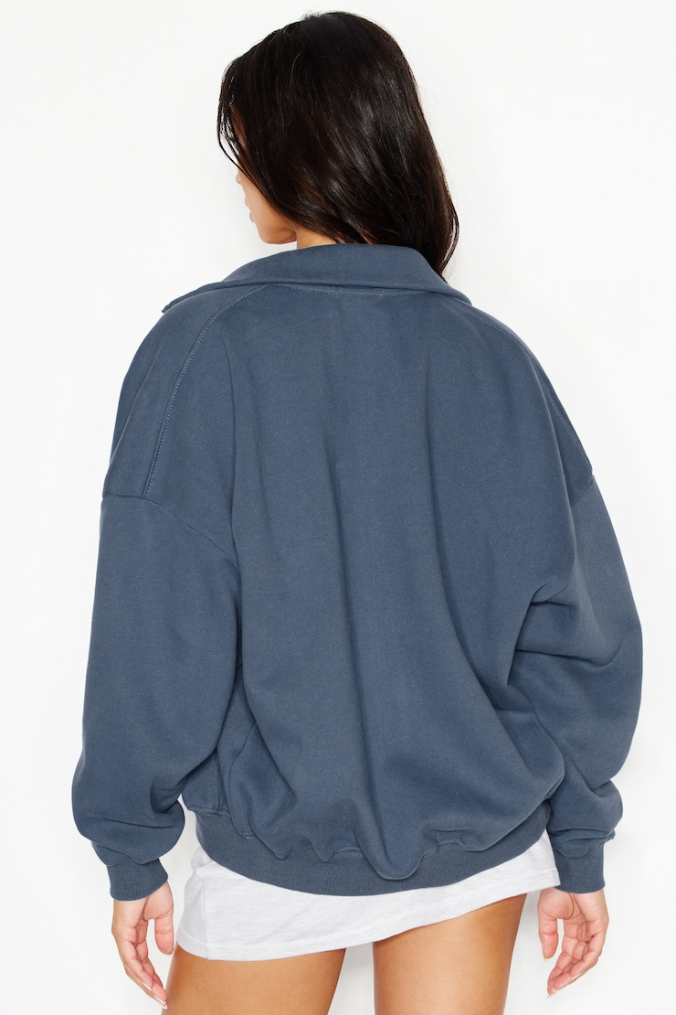 UltraFleece Mockneck Full Zip Sweatshirt, HEATED INDIGO, large