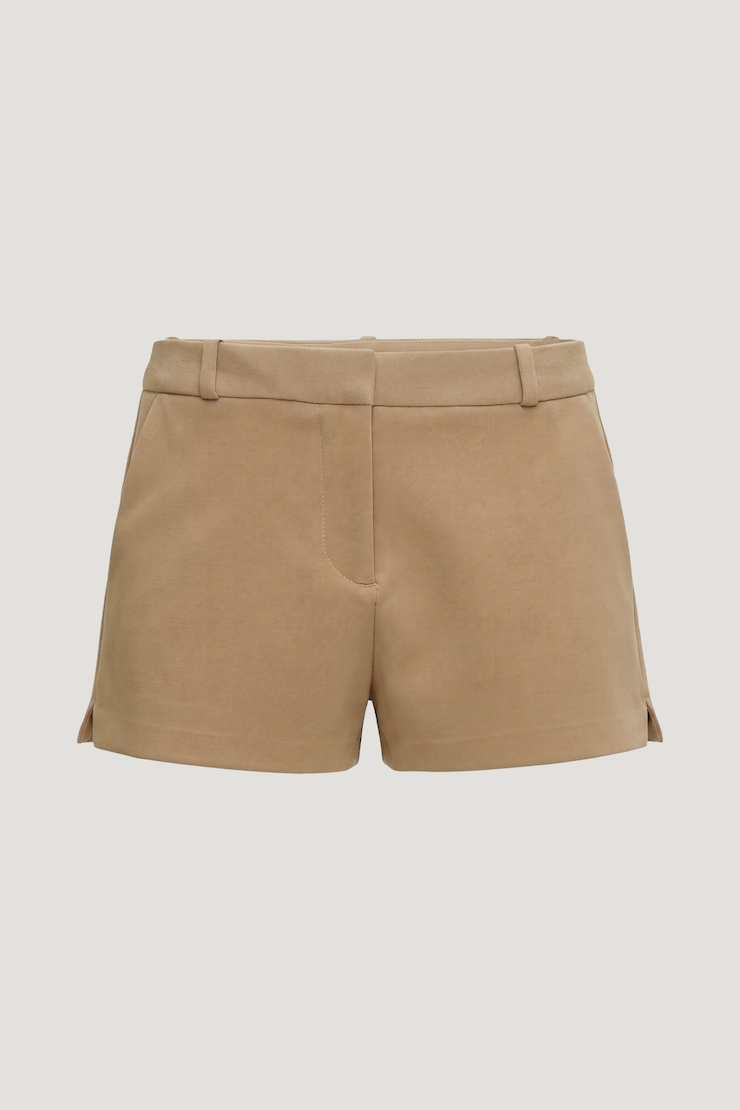 Fitted Mid Rise Shorts Cornstalk Beige large