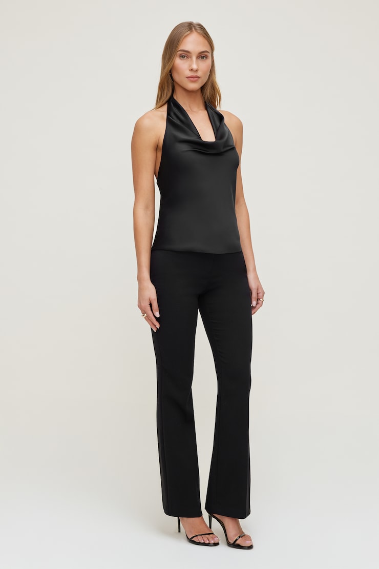 Frankie Tailored Slim Bootcut Pants Jet Black large