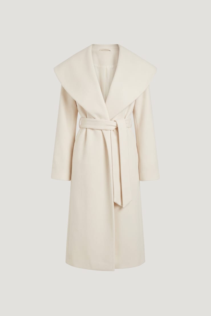 Wrap Wool Coat Sea Salt Cream large