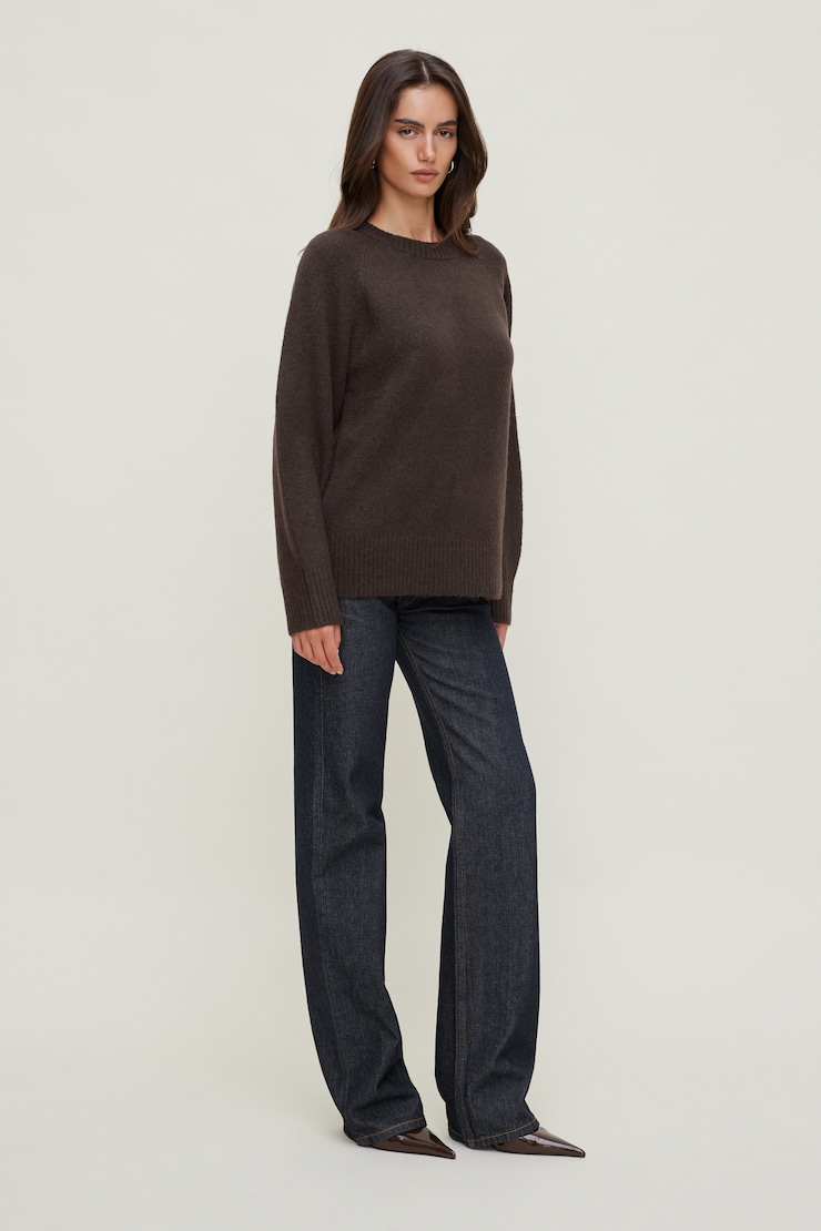 Rory Oversized Sweater Java Brown large