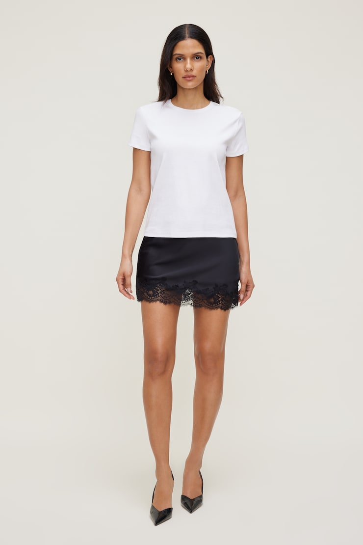 T-shirt ajusté en coton Emy Blanc éclatant large