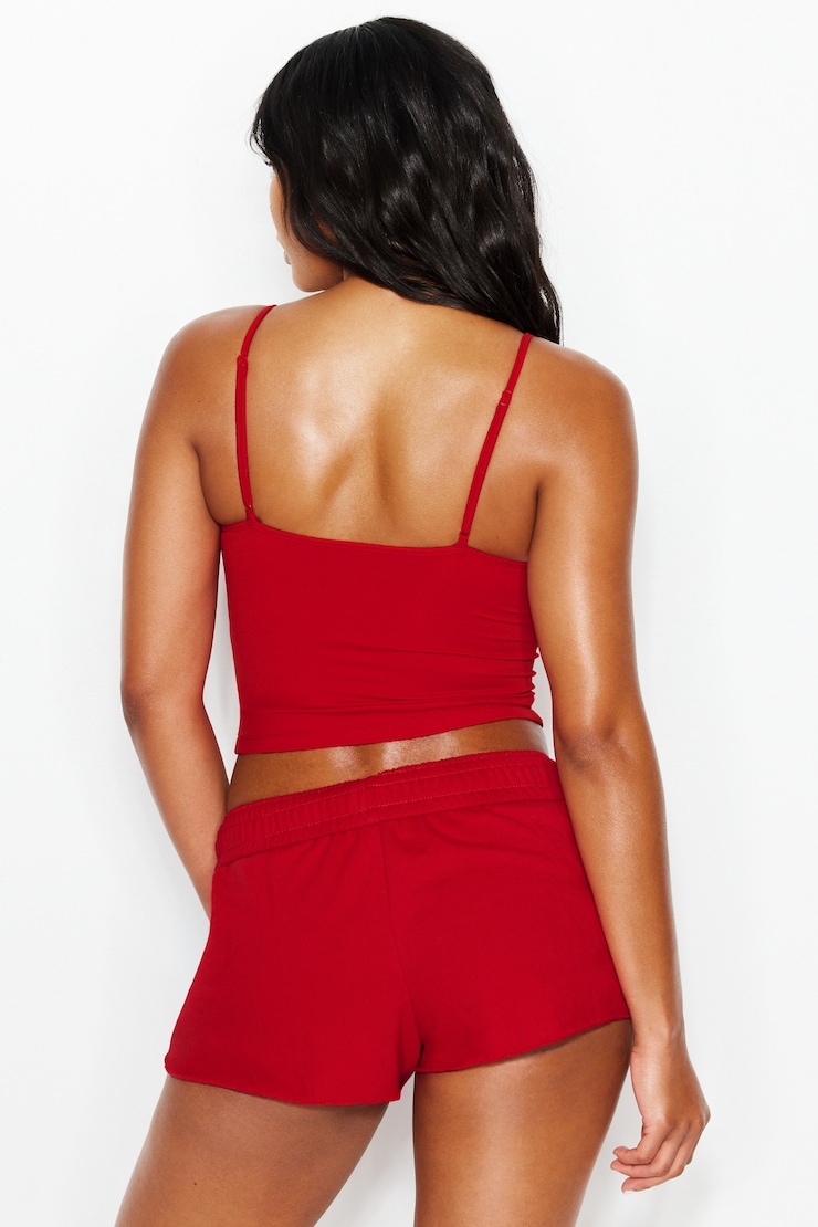 Sleek Crossover Cami Top, Scarlet Flame Red, large