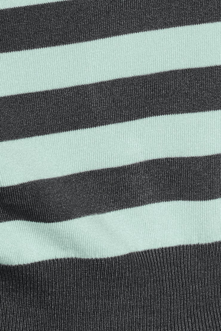 Off Shoulder Reset Long Sleeve Top, Turquoise Trouble/Forged Iron Grey stripes, large