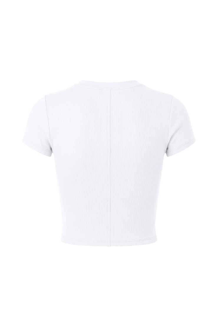 SnatchRib Cropped Crewneck T-Shirt, Bright White, large