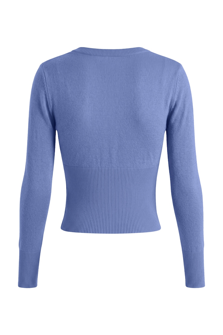 Clean Cinch Waist Cardigan, Blue Blush, large