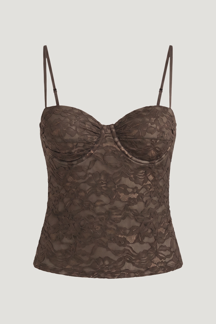Monet Lace Top Light Mocha Brown large