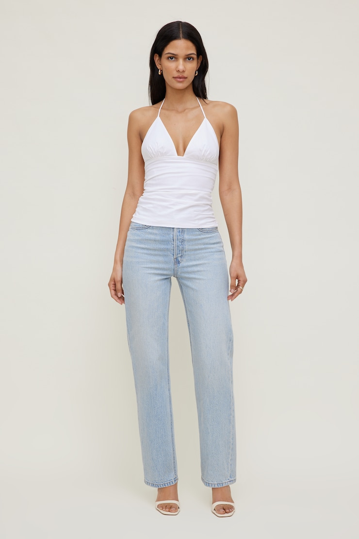 Poplin Halter Top Bright White large