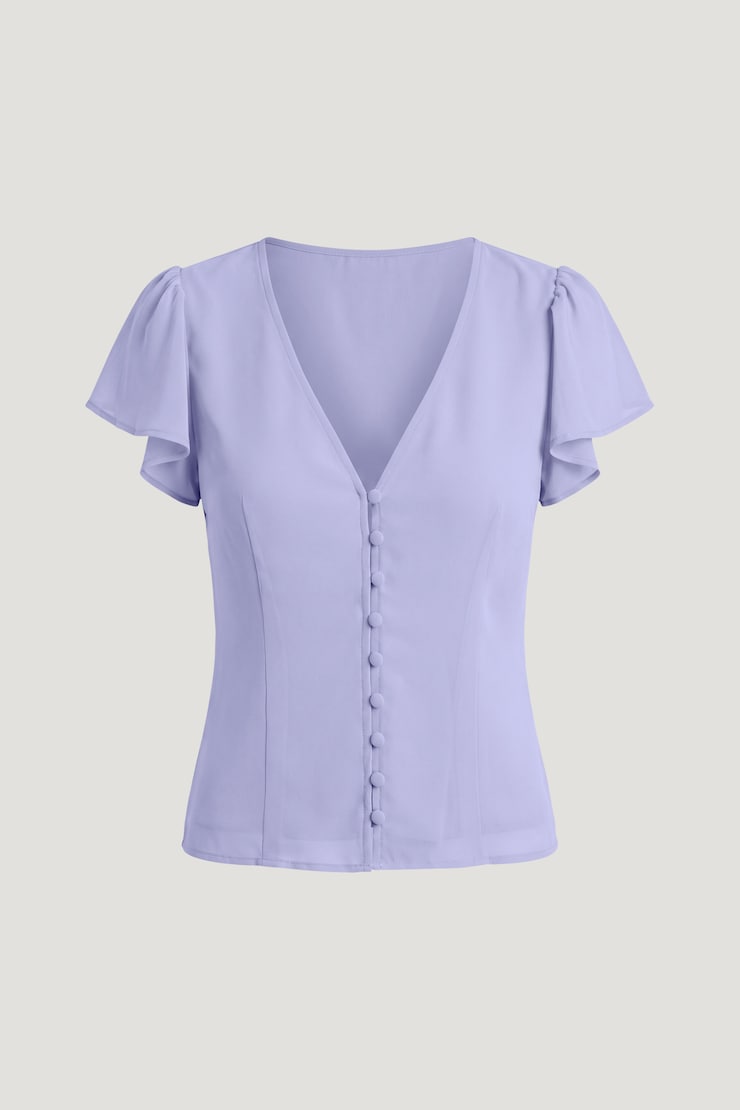 Flutter Sleeve Blouse Sweet Lavender Purple large