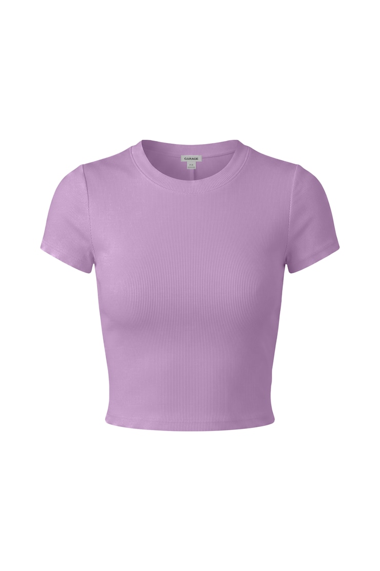 SnatchRib Cropped Crewneck T-Shirt, Charged Lilac Purple, large