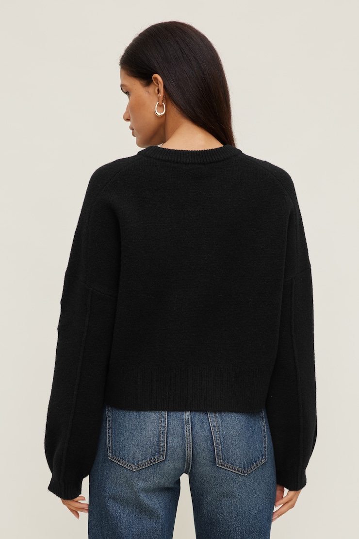 Rylie Balloon Sleeve Sweater Jet Black large