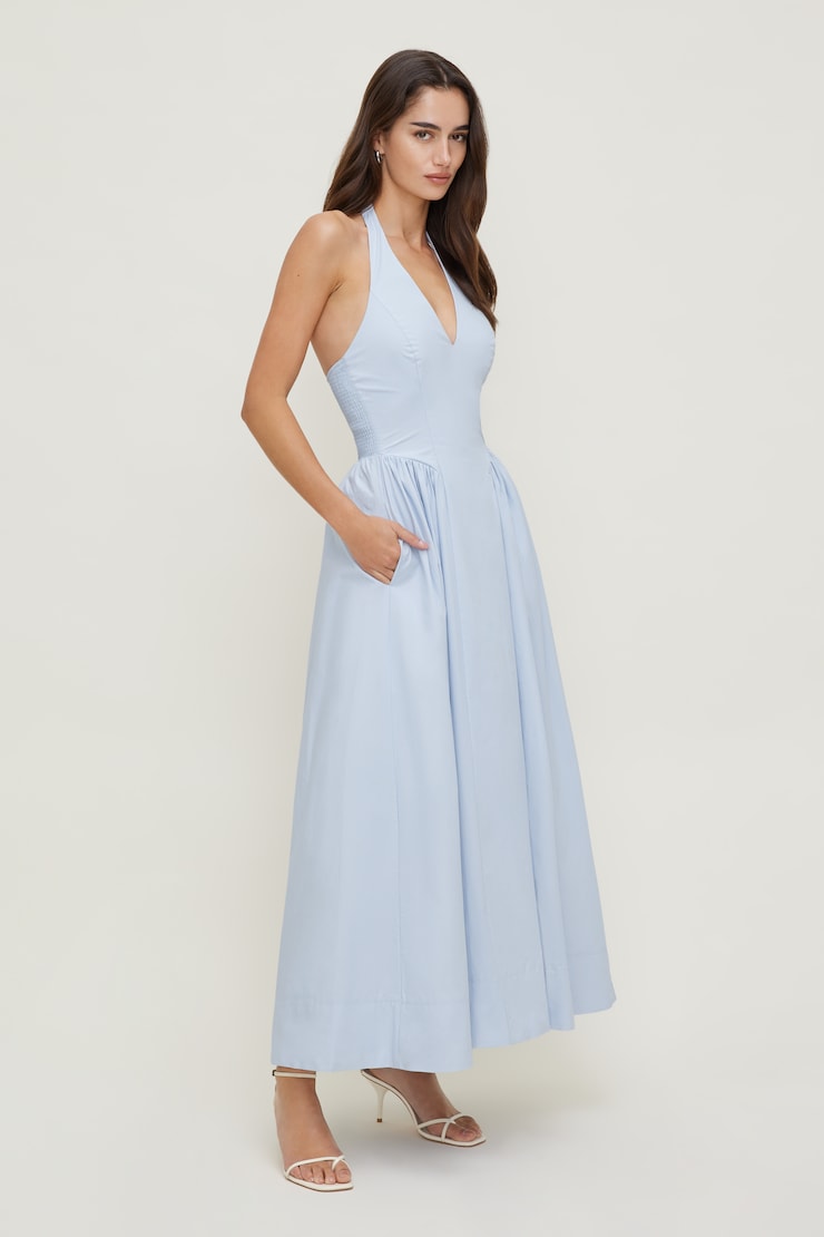 Taylor Poplin Maxi Dress Heather Blue large