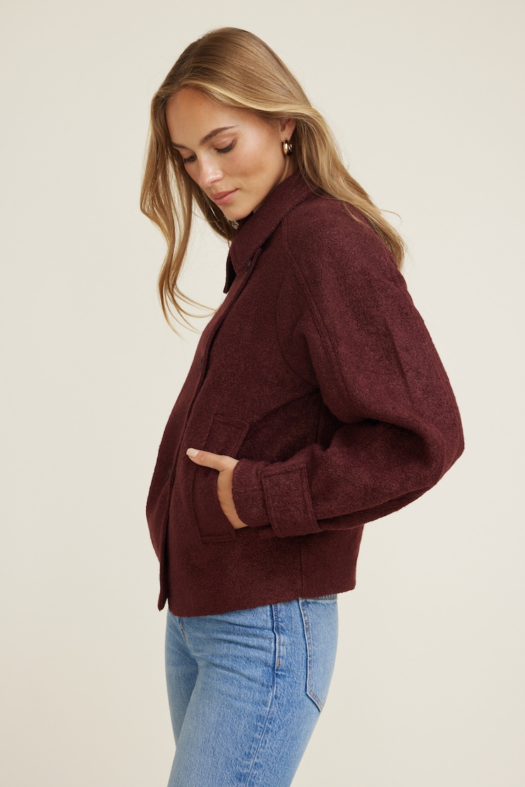 Boiled Wool Jacket Tuscan Ruby large